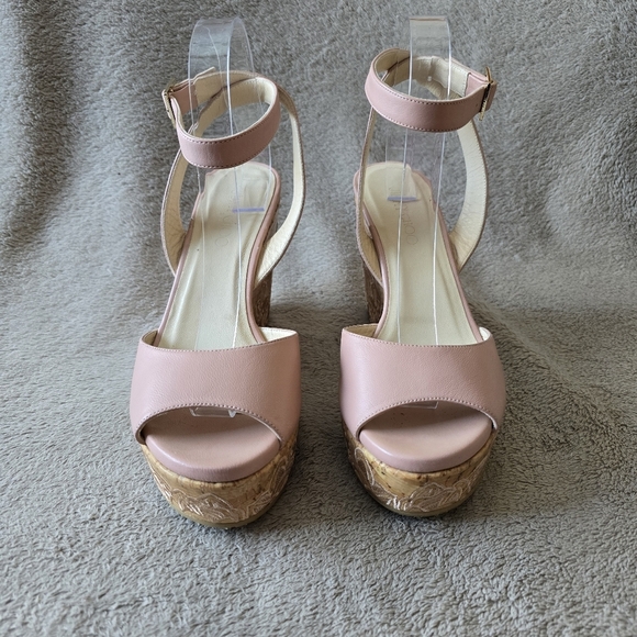Jimmy Choo pink leather platform wedge sandals size 40 - Picture 2 of 15